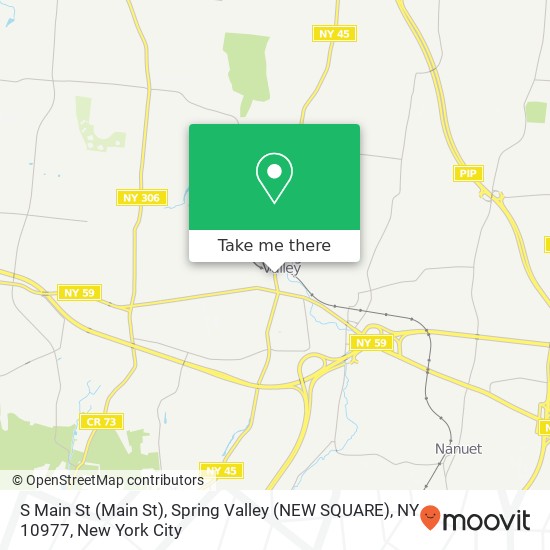 Mapa de S Main St (Main St), Spring Valley (NEW SQUARE), NY 10977