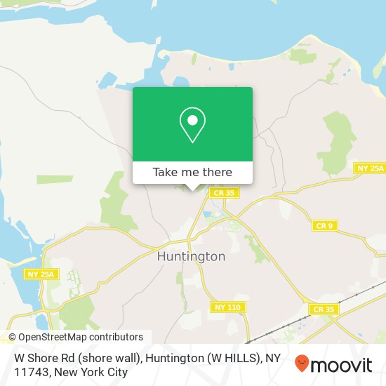 Mapa de W Shore Rd (shore wall), Huntington (W HILLS), NY 11743