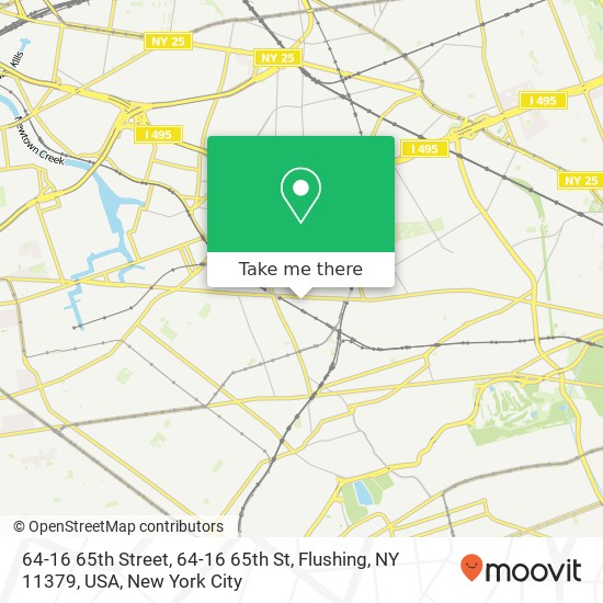 64-16 65th Street, 64-16 65th St, Flushing, NY 11379, USA map