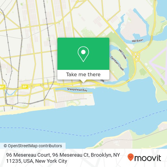 Mapa de 96 Mesereau Court, 96 Mesereau Ct, Brooklyn, NY 11235, USA