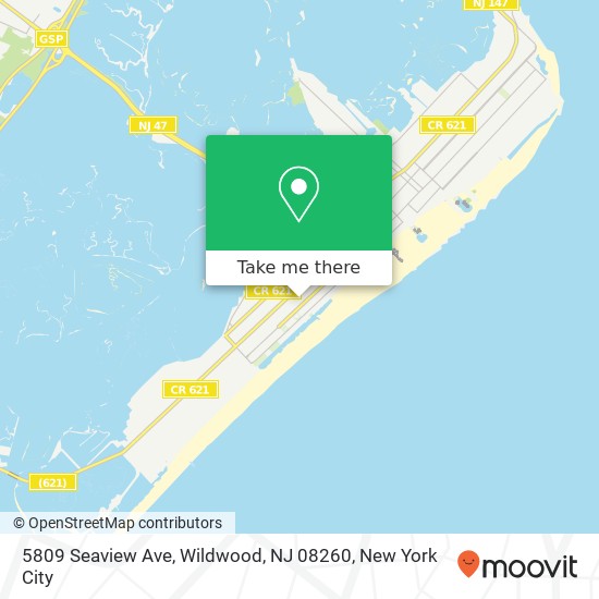 Mapa de 5809 Seaview Ave, Wildwood, NJ 08260