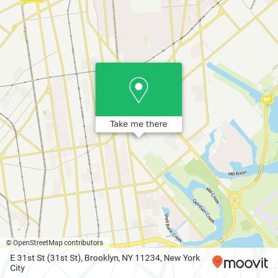 Mapa de E 31st St (31st St), Brooklyn, NY 11234