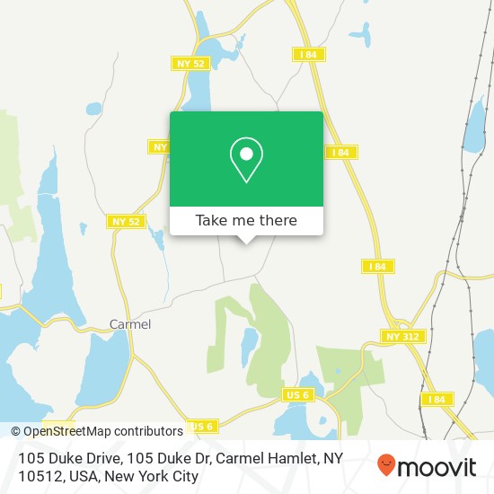 Mapa de 105 Duke Drive, 105 Duke Dr, Carmel Hamlet, NY 10512, USA