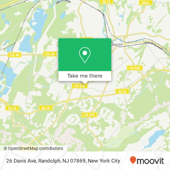 Mapa de 26 Davis Ave, Randolph, NJ 07869