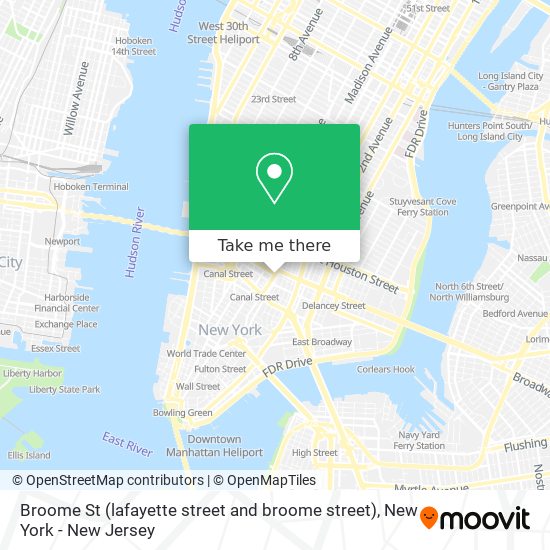 Broome St (lafayette street and broome street) map