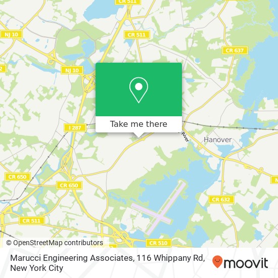 Mapa de Marucci Engineering Associates, 116 Whippany Rd