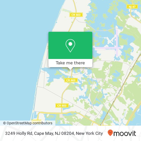 Mapa de 3249 Holly Rd, Cape May, NJ 08204