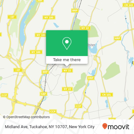 Mapa de Midland Ave, Tuckahoe, NY 10707