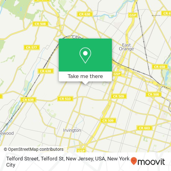 Mapa de Telford Street, Telford St, New Jersey, USA