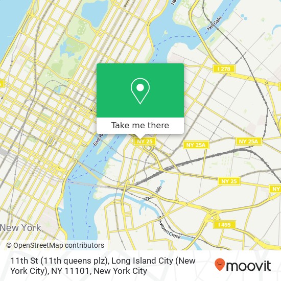 Mapa de 11th St (11th queens plz), Long Island City (New York City), NY 11101