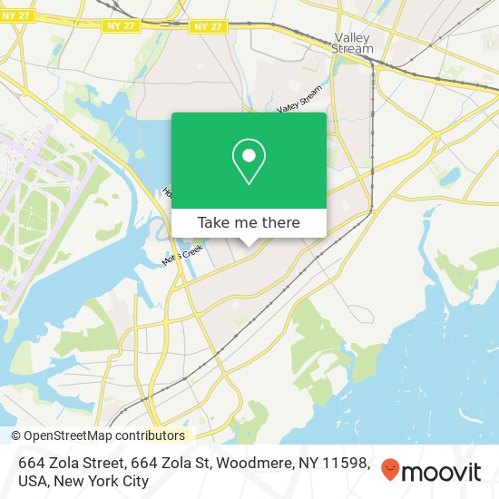 Mapa de 664 Zola Street, 664 Zola St, Woodmere, NY 11598, USA