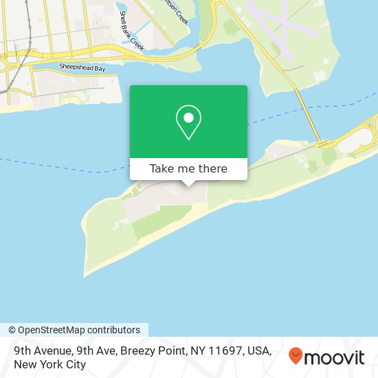 Mapa de 9th Avenue, 9th Ave, Breezy Point, NY 11697, USA