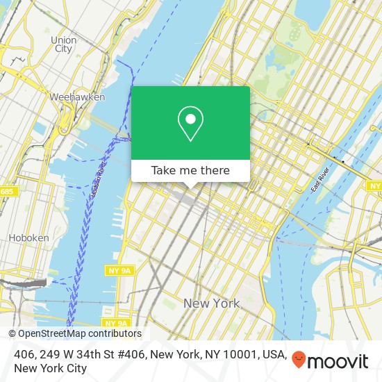 406, 249 W 34th St #406, New York, NY 10001, USA map