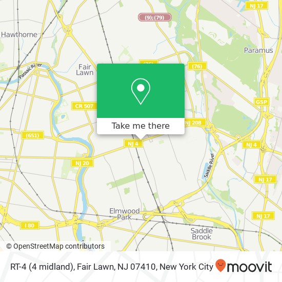 Mapa de RT-4 (4 midland), Fair Lawn, NJ 07410
