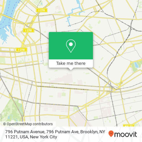 Mapa de 796 Putnam Avenue, 796 Putnam Ave, Brooklyn, NY 11221, USA