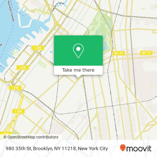 Mapa de 980 35th St, Brooklyn, NY 11218