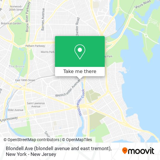 Blondell Ave (blondell avenue and east tremont) map