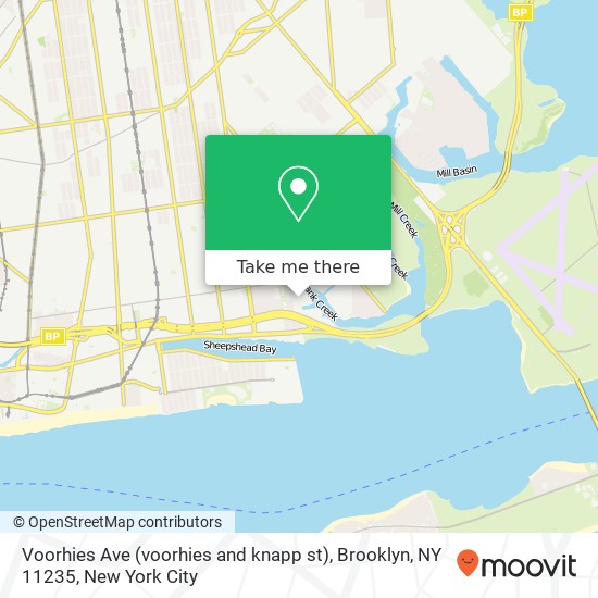 Mapa de Voorhies Ave (voorhies and knapp st), Brooklyn, NY 11235