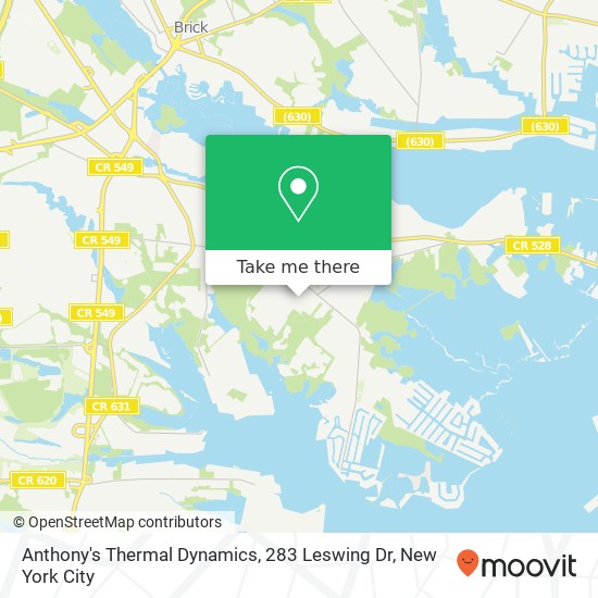 Mapa de Anthony's Thermal Dynamics, 283 Leswing Dr