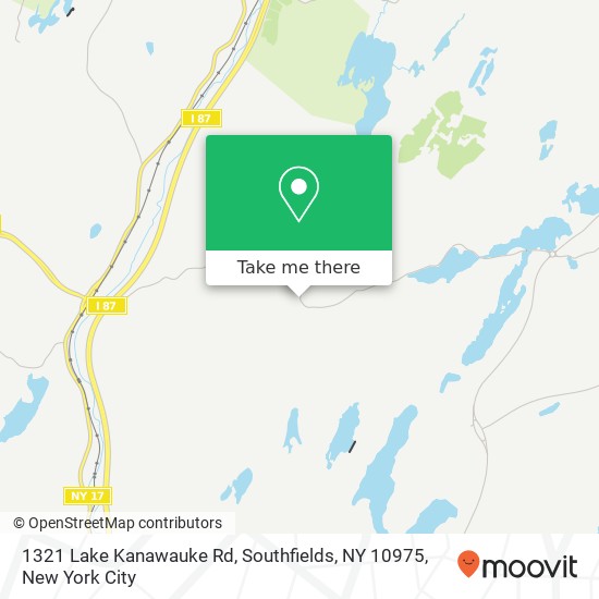 Mapa de 1321 Lake Kanawauke Rd, Southfields, NY 10975