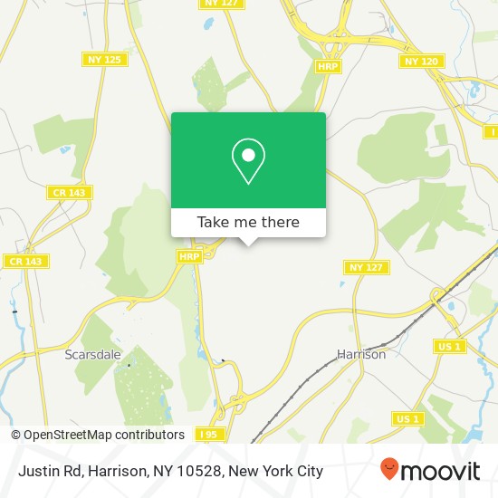 Mapa de Justin Rd, Harrison, NY 10528