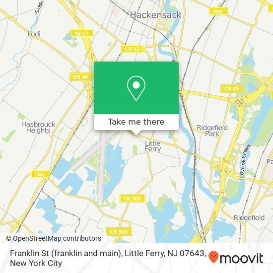 Mapa de Franklin St (franklin and main), Little Ferry, NJ 07643