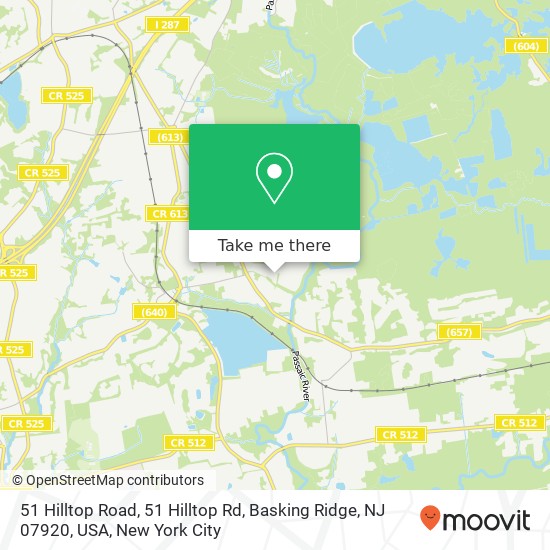 Mapa de 51 Hilltop Road, 51 Hilltop Rd, Basking Ridge, NJ 07920, USA