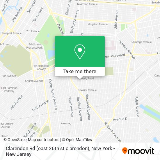 Mapa de Clarendon Rd (east 26th st clarendon)