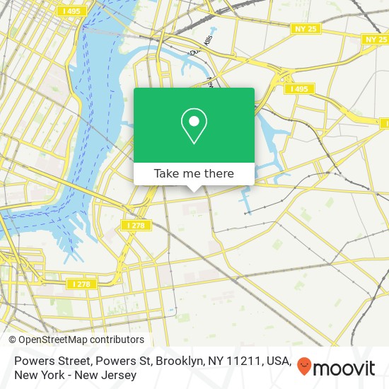 Powers Street, Powers St, Brooklyn, NY 11211, USA map