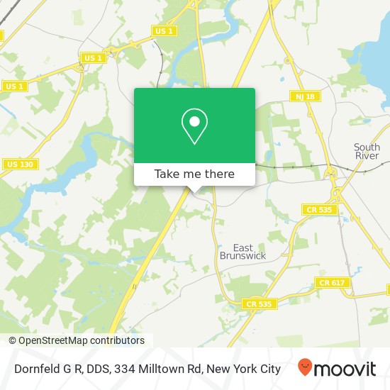 Dornfeld G R, DDS, 334 Milltown Rd map