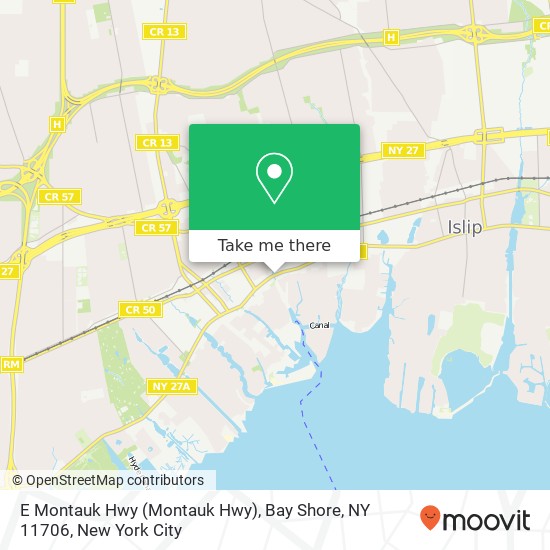 E Montauk Hwy (Montauk Hwy), Bay Shore, NY 11706 map