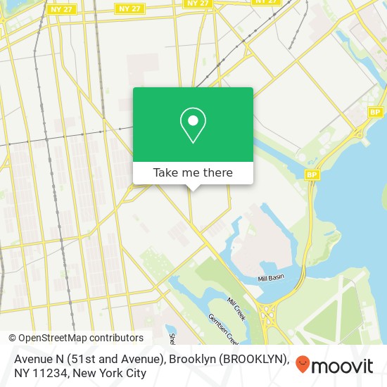 Mapa de Avenue N (51st and Avenue), Brooklyn (BROOKLYN), NY 11234