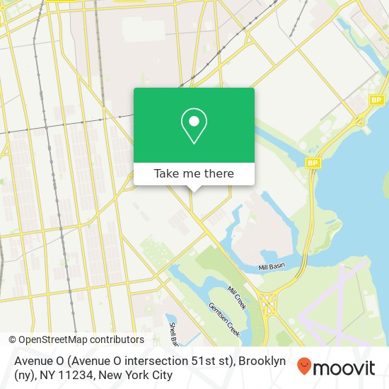 Mapa de Avenue O (Avenue O intersection 51st st), Brooklyn (ny), NY 11234