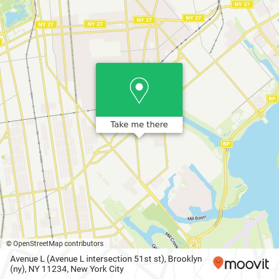 Mapa de Avenue L (Avenue L intersection 51st st), Brooklyn (ny), NY 11234