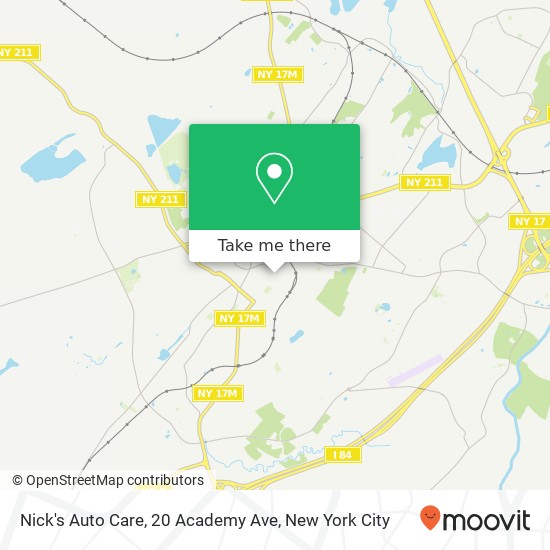 Mapa de Nick's Auto Care, 20 Academy Ave