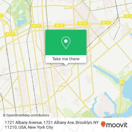 1721 Albany Avenue, 1721 Albany Ave, Brooklyn, NY 11210, USA map