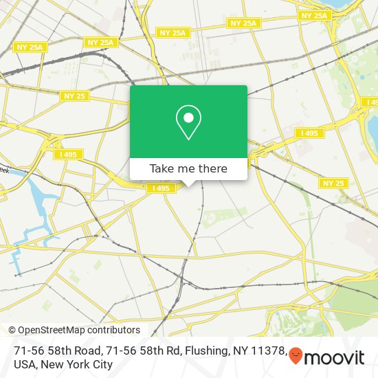 71-56 58th Road, 71-56 58th Rd, Flushing, NY 11378, USA map