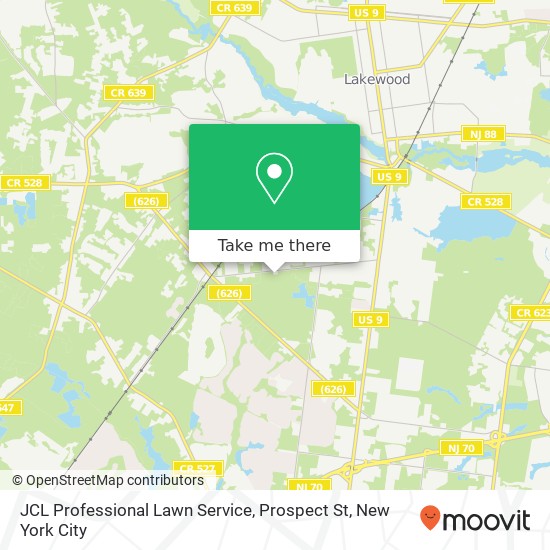 JCL Professional Lawn Service, Prospect St map