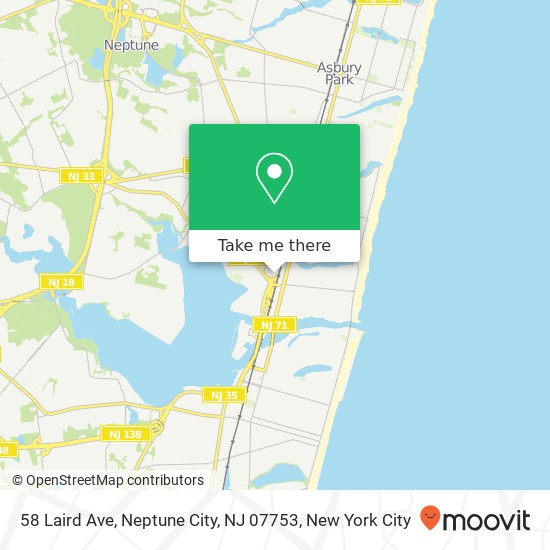 Mapa de 58 Laird Ave, Neptune City, NJ 07753