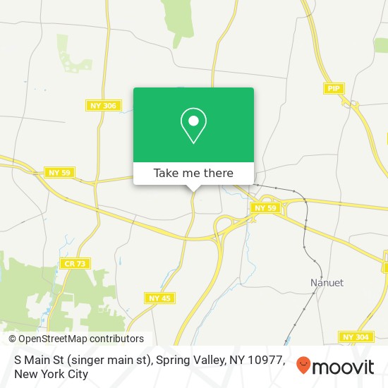 Mapa de S Main St (singer main st), Spring Valley, NY 10977