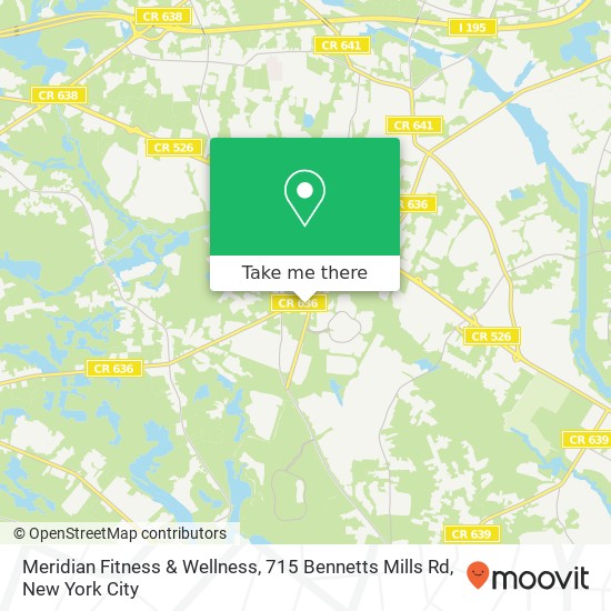 Mapa de Meridian Fitness & Wellness, 715 Bennetts Mills Rd