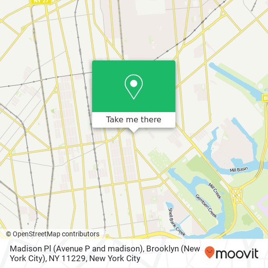 Mapa de Madison Pl (Avenue P and madison), Brooklyn (New York City), NY 11229