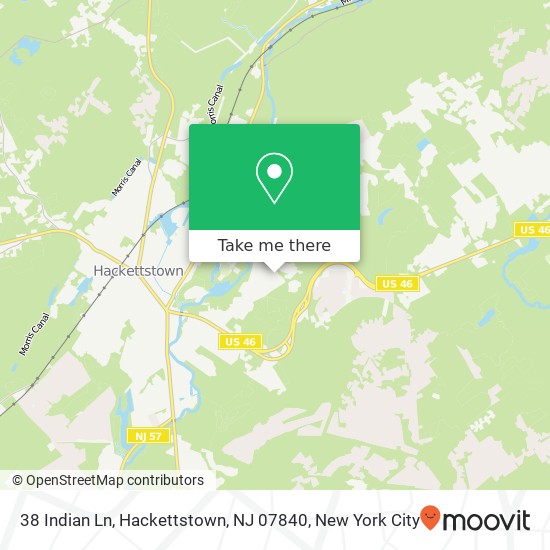 Mapa de 38 Indian Ln, Hackettstown, NJ 07840