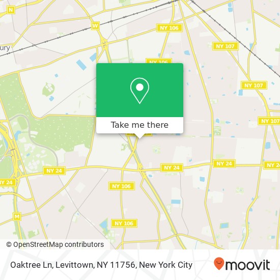 Mapa de Oaktree Ln, Levittown, NY 11756