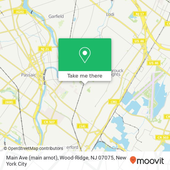 Mapa de Main Ave (main arnot), Wood-Ridge, NJ 07075