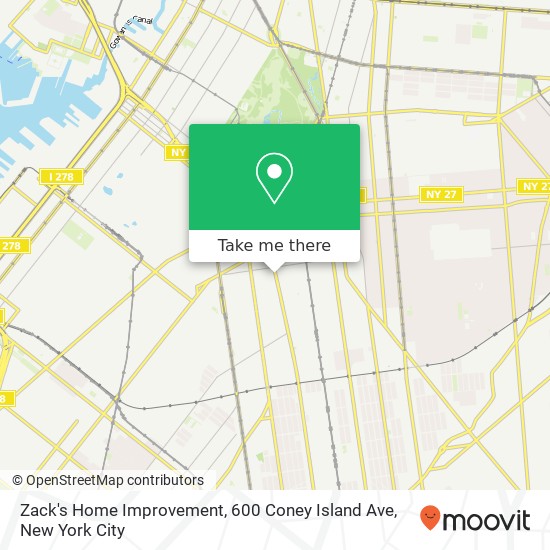 Mapa de Zack's Home Improvement, 600 Coney Island Ave