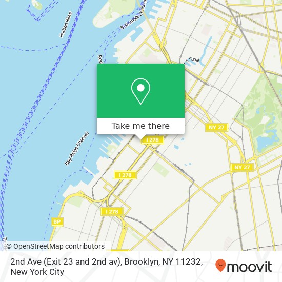 2nd Ave (Exit 23 and 2nd av), Brooklyn, NY 11232 map