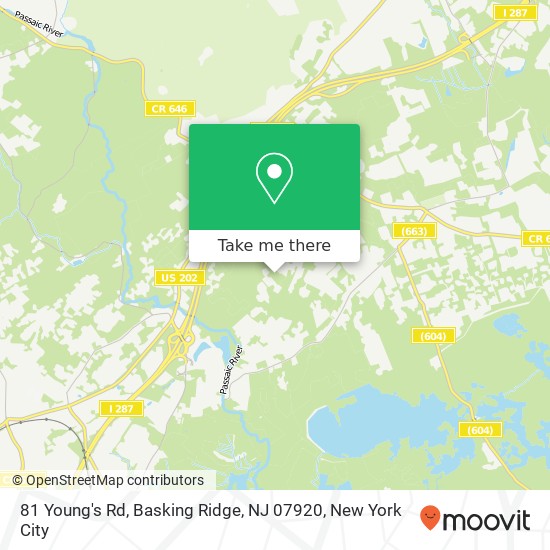 Mapa de 81 Young's Rd, Basking Ridge, NJ 07920