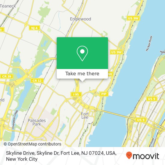 Mapa de Skyline Drive, Skyline Dr, Fort Lee, NJ 07024, USA