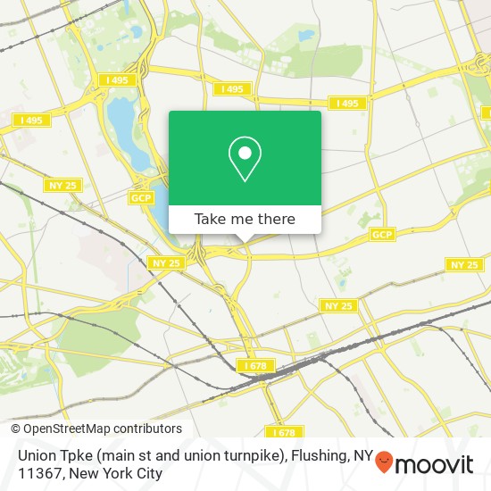 Union Tpke (main st and union turnpike), Flushing, NY 11367 map